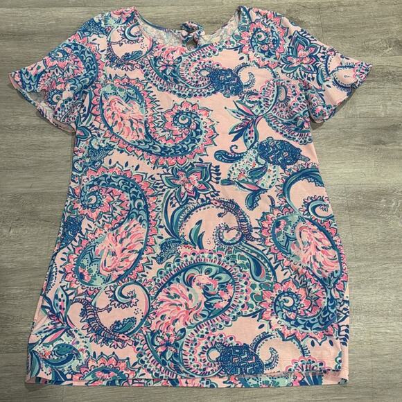 Lilly Pulitzer Dresses & Skirts - Lilly Pulitzer Mellorie Dress Cotton Pink Tropics Tint Tangerine Dream Sz Large